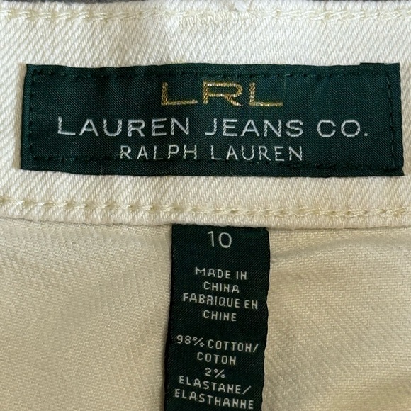 Lauren Ralph Lauren Cream Size 10 Jeans Never Worn - Picture 3 of 16